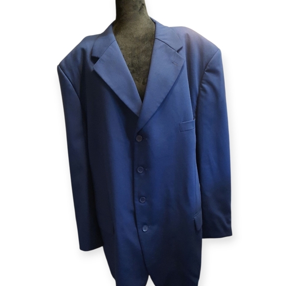 ITALI UNMO Classic Blue Men's Blazer 54L And Pants 42 Wool